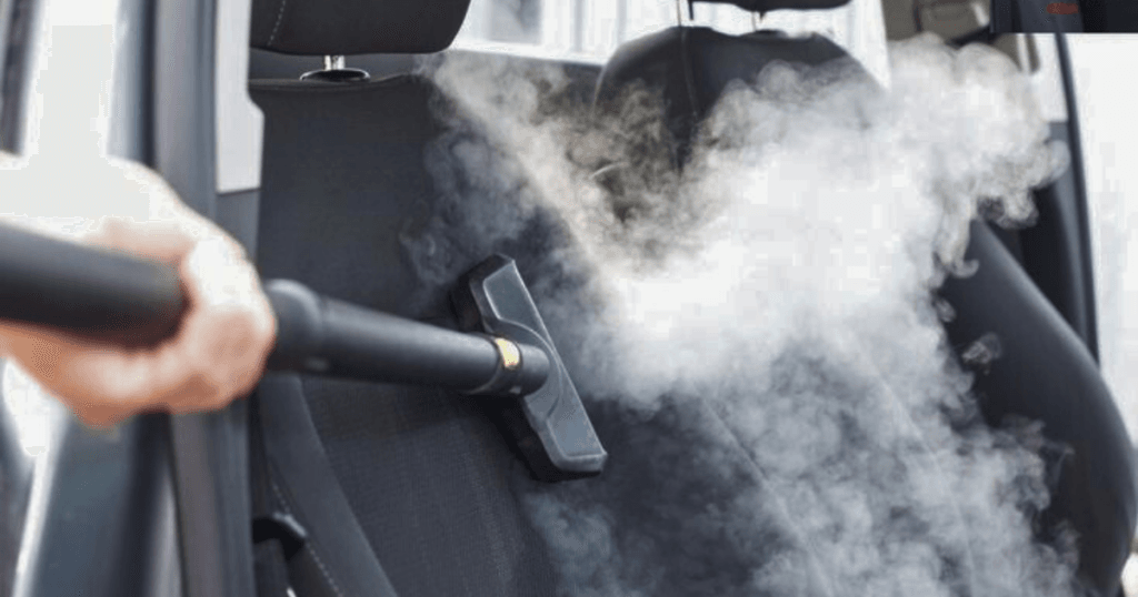 cleaning car seats steam